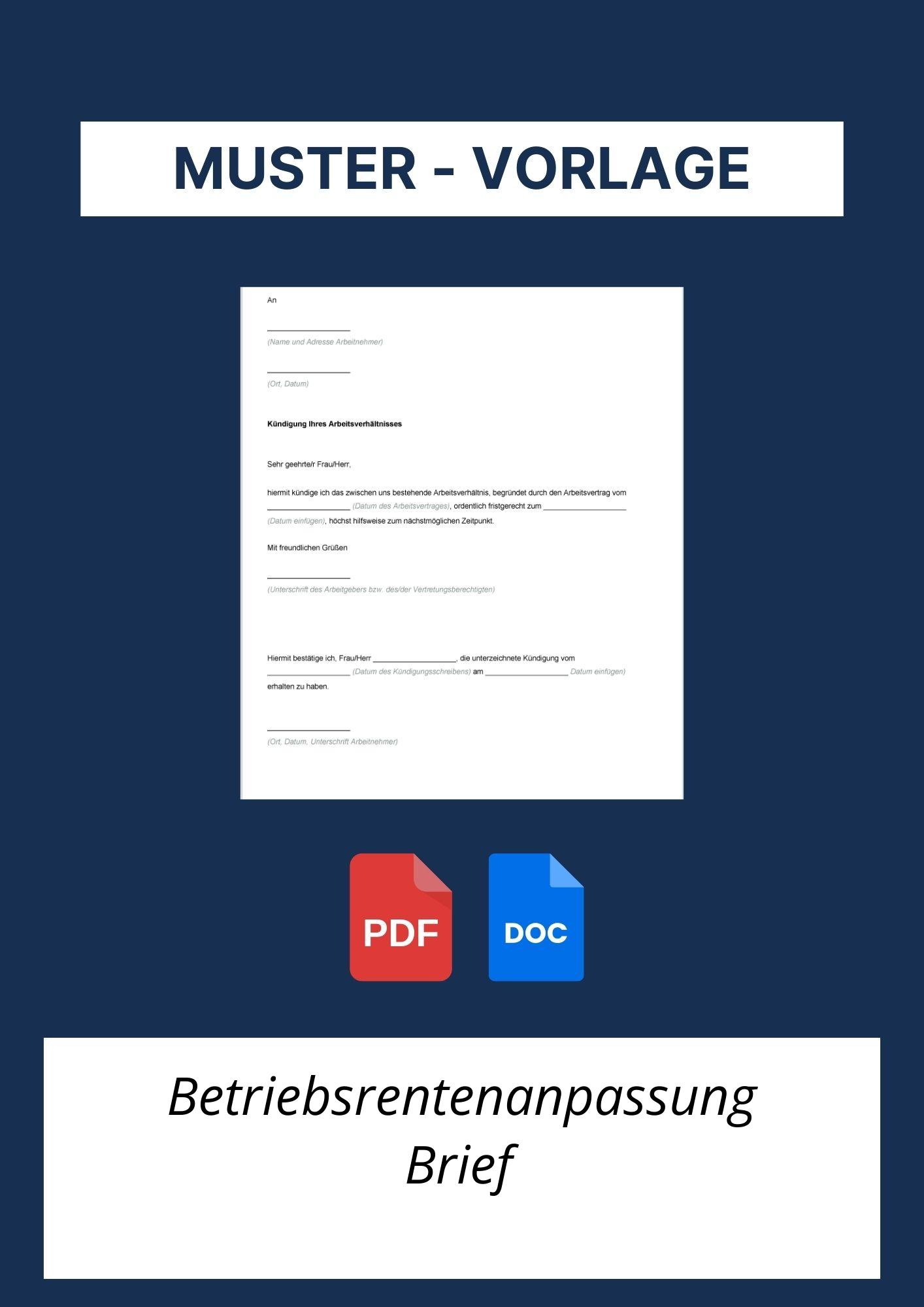 Betriebsrentenanpassung Brief